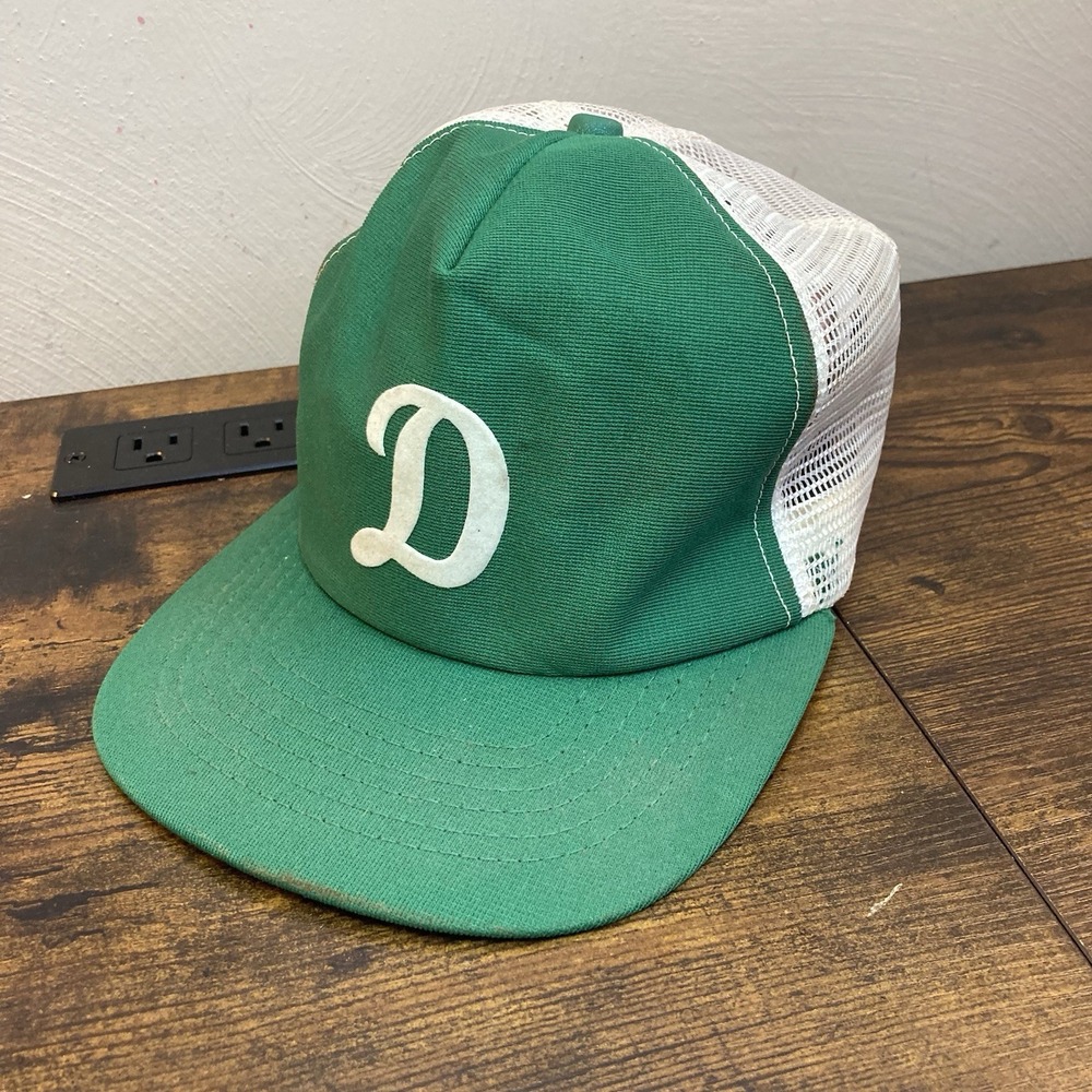Los Angeles‎ Dodgers Green SUPER VINTAGE New Era BROKEN STRAP Trucker Hat USA